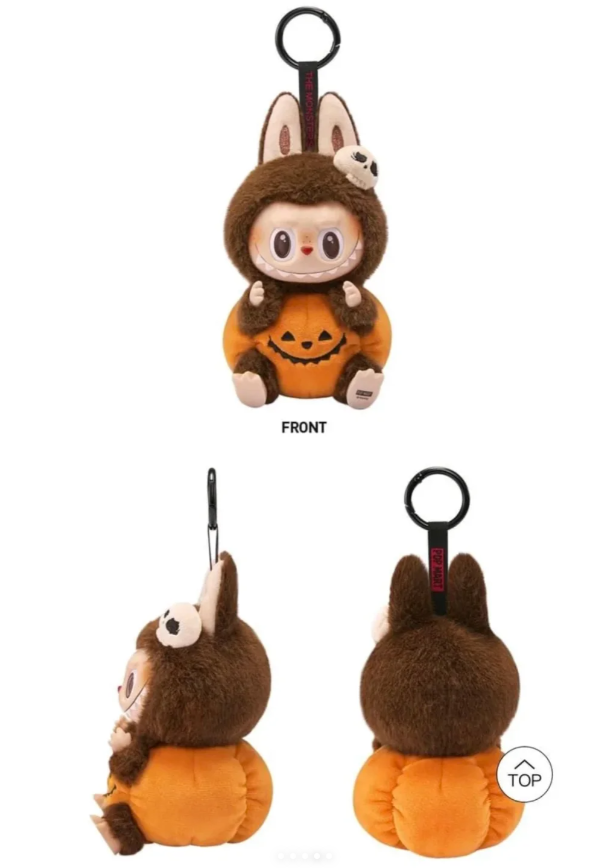 Labubu Monster Carnival Halloween Series Sitting Pumpkin Rubber Plush Pendant