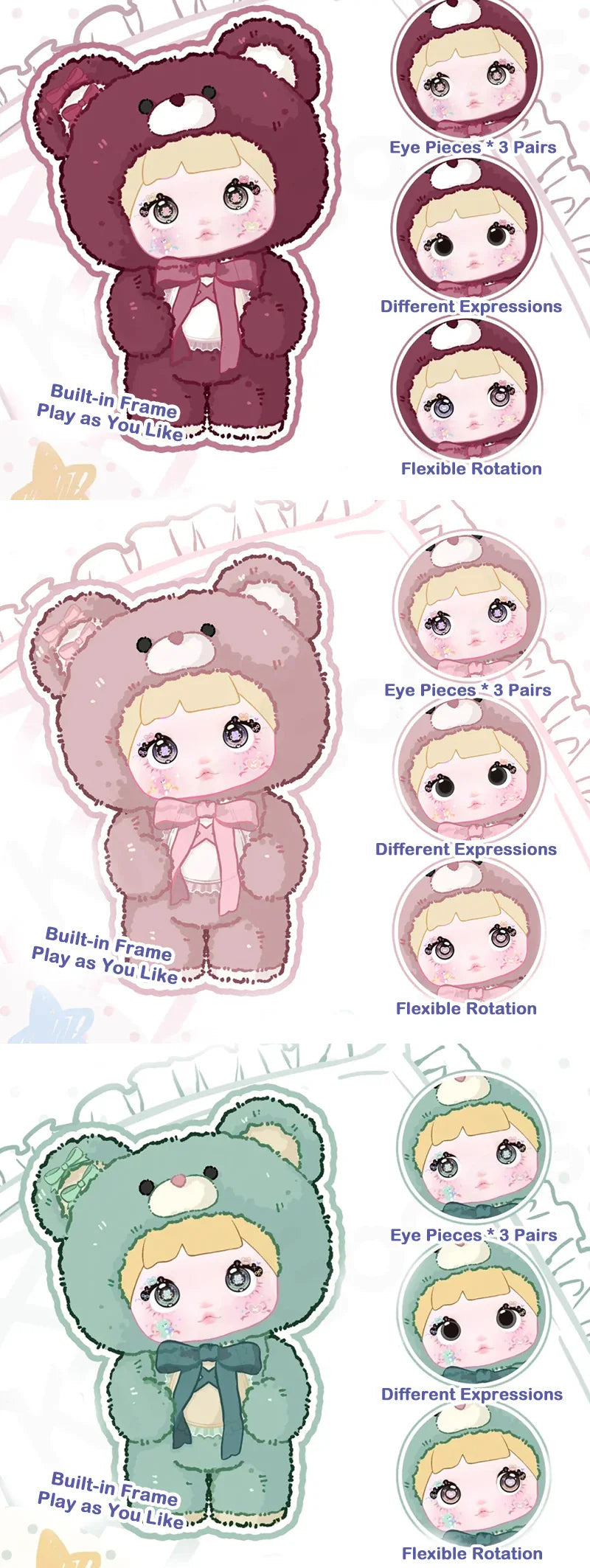 【Sale】NOMMI_400%_Good_Night_Bear_Plush_Series_Blind_Box【HiToys】_–_Bigtoys